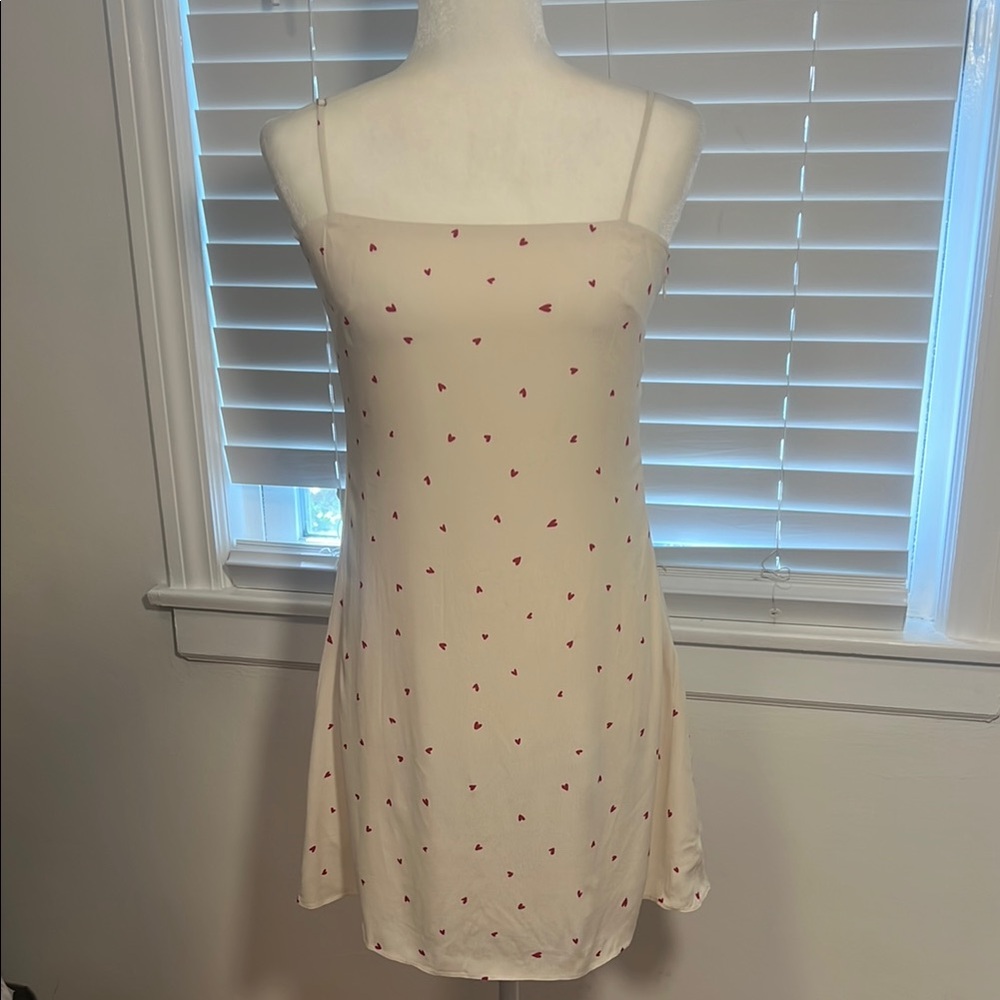 Dress Forum heart print white and red mini dress